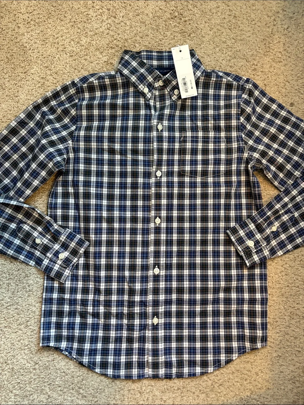 NWT Janie & Jack Plaid Poplin Shirt, 8